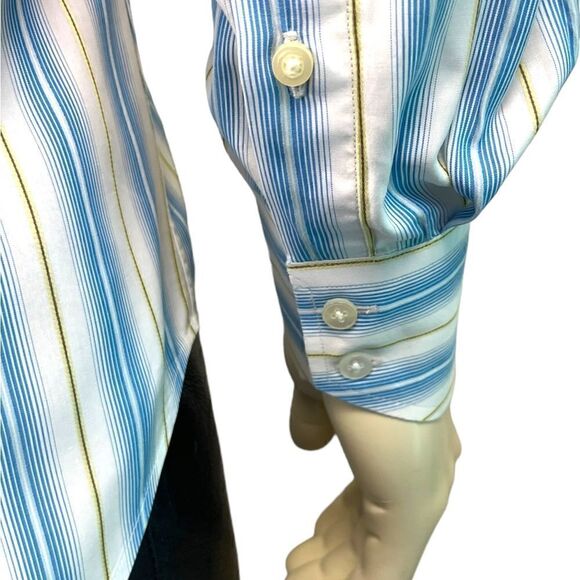 Thomas Dean L/S Casual Striped Dress Shirt Great Pre-Loved Condition Size L - Picture 8 of 11